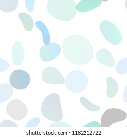 Light Blue, Green vector seamless template with spots. Blurred decorative design in abstract style with bubbles. Pattern for design of window blinds, curtains.
