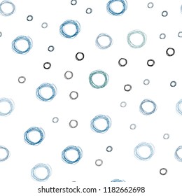 Light Blue, Green vector seamless backdrop with dots. Glitter abstract illustration with blurred drops of rain. Pattern can be used for ads, leaflets.