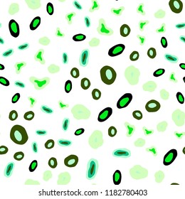Light Blue, Green vector seamless template with circles. Blurred decorative design in abstract style with bubbles. Pattern for trendy fabric, wallpapers.