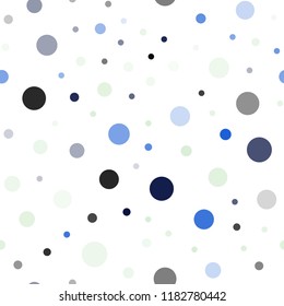 Light Blue, Green vector seamless cover with spots. Modern abstract illustration with colorful water drops. Pattern for design of fabric, wallpapers.