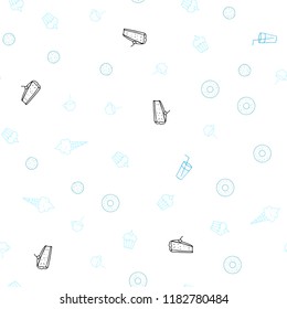 Light Blue, Green vector seamless layout with restaurant food. Decorative shining illustration with food on abstract template. Template for meal cooking in kitchen.