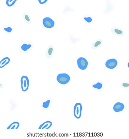 Light Blue, Green vector seamless pattern with spheres. Glitter abstract illustration with blurred drops of rain. Pattern for design of window blinds, curtains.