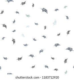 Light Blue, Green vector seamless doodle backdrop with leaves. Brand new colored illustration in blurry style with leaves. Pattern for trendy fabric, wallpapers.
