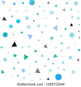 Light Blue, Green vector seamless pattern in polygonal style with circles. Beautiful illustration with circles, triangles in nature style. Pattern for trendy fabric, wallpapers.