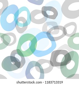 Light Blue, Green vector seamless cover with circles. Glitter abstract illustration with blurred drops of rain. Design for textile, fabric, wallpapers.