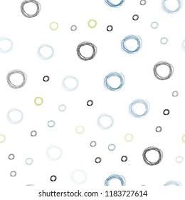 Light Blue, Green vector seamless cover with spots. Blurred bubbles on abstract background with colorful gradient. Completely new template for your brand book.
