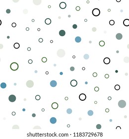 Light Blue, Green vector seamless template with circles. Illustration with set of shining colorful abstract circles. Template for business cards, websites.