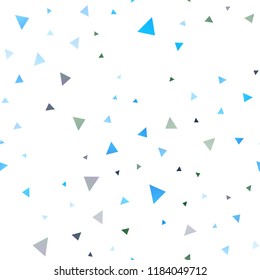 Light Blue, Green vector seamless background with triangles. Glitter abstract illustration with triangular shapes. Modern template for your landing page.