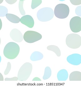 Light Blue, Green vector seamless layout with circle spots. Blurred bubbles on abstract backdrop with colorful gradient. Trendy design for wallpaper, fabric makers.