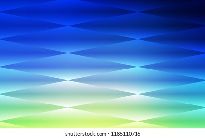 Light Blue, Green vector seamless template with crystals, rectangles. Decorative design in abstract style with rectangles. Pattern for design of window blinds, curtains.