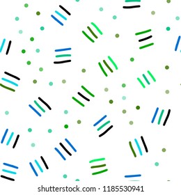 Light Blue, Green vector seamless layout with simple elements. Seamless gradient abstract lines on white background. Pattern for design of fabric, wallpapers.