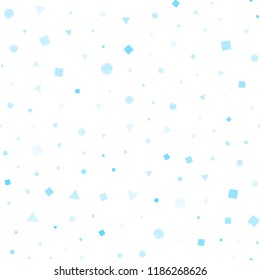 Light Blue, Green vector seamless template with crystals, circles, squares. Circles, lines, rhombus with colorful gradient. Trendy design for wallpaper, fabric makers.