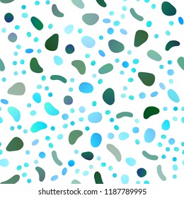 Light Blue, Green vector seamless backdrop with dots, spots. Illustration with set of shining colorful abstract circles. Trendy design for wallpaper, fabric makers.