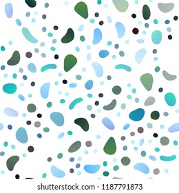 Light Blue, Green vector seamless background with bubbles. Glitter abstract illustration with blurred drops of rain. Design for textile, fabric, wallpapers.