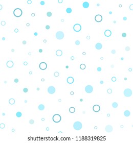 Light Blue, Green vector seamless pattern with spheres. Blurred decorative design in abstract style with bubbles. Design for textile, fabric, wallpapers.