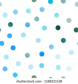Light Blue, Green vector seamless texture with disks. Blurred bubbles on abstract background with colorful gradient. Beautiful design for your business natural advert.