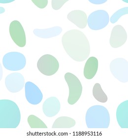 Light Blue, Green vector seamless layout with circle spots. Illustration with set of shining colorful abstract circles. Pattern for trendy fabric, wallpapers.