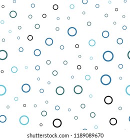 Light Blue, Green vector seamless layout with circle shapes. Blurred decorative design in abstract style with bubbles. Pattern can be used for ads, leaflets.