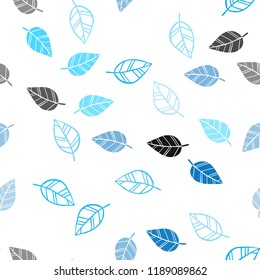 Light Blue, Green vector seamless natural backdrop with leaves. Brand new colored illustration in blurry style with leaves. Pattern for trendy fabric, wallpapers.