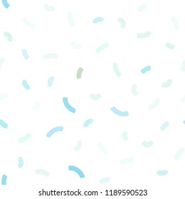 Light Blue, Green vector seamless background with bent lines. Glitter abstract illustration with wry lines. The best blurred design for your business.