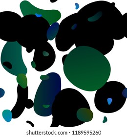 Light Blue, Green vector seamless texture with disks. Blurred bubbles on abstract backdrop with colorful gradient. Pattern for design of window blinds, curtains.