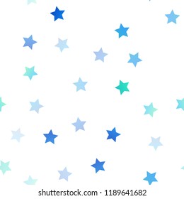 Light Blue, Green vector seamless template with sky stars. Modern geometrical abstract illustration with stars. The template can be used as a background.