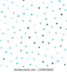 Light Blue, Green vector seamless cover with spots. Modern abstract illustration with colorful water drops. Completely new template for your brand book.