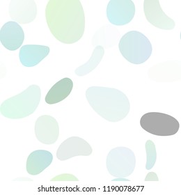Light Blue, Green vector seamless template with spots. Blurred decorative design in abstract style with bubbles. Trendy design for wallpaper, fabric makers.