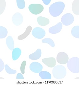 Light Blue, Green vector seamless backdrop with dots, spots. Blurred bubbles on abstract backdrop with colorful gradient. Design for textile, fabric, wallpapers.