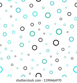 Light Blue, Green vector seamless pattern with spheres. Beautiful colored illustration with blurred circles in nature style. New design for ad, poster, banner of your website.