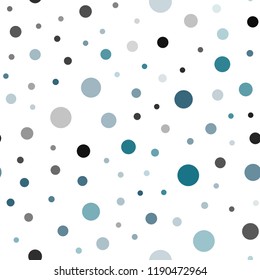 Light Blue, Green vector seamless pattern with spheres. Glitter abstract illustration with blurred drops of rain. Pattern for trendy fabric, wallpapers.
