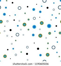 Light Blue, Green vector seamless background with bubbles. Abstract illustration with colored bubbles in nature style. Template for business cards, websites.