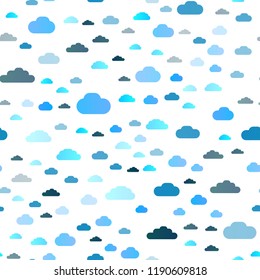 Light Blue, Green vector seamless texture with cloudy sky. Illustration with abstract gradient clouds. Template for business cards, websites.