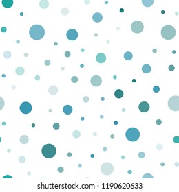 Light Blue, Green vector seamless pattern with spheres. Abstract illustration with colored bubbles in nature style. Trendy design for wallpaper, fabric makers.