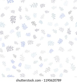 Light Blue, Green vector seamless natural pattern with leaves, branches. Leaves and branches with gradient on white background. Template for business cards, websites.