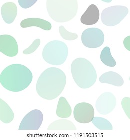 Light Blue, Green vector seamless texture with disks. Colorful illustration with blurred circles in nature style. Pattern for design of window blinds, curtains.