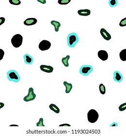 Light Blue, Green vector seamless template with circles. Glitter abstract illustration with blurred drops of rain. Template for business cards, websites.