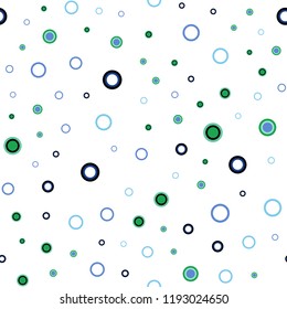 Light Blue, Green vector seamless template with circles. Beautiful colored illustration with blurred circles in nature style. Pattern for trendy fabric, wallpapers.
