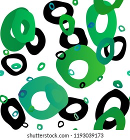 Light Blue, Green vector seamless layout with circle spots. Glitter abstract illustration with blurred drops of rain. Pattern for design of fabric, wallpapers.