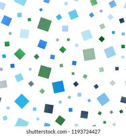 Light Blue, Green vector seamless background with rectangles. Illustration with set of colorful rectangles. Pattern can be used for websites.
