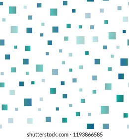 Light Blue, Green vector seamless pattern in square style. Beautiful illustration with rectangles and squares. Best design for your ad, poster, banner.