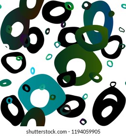 Light Blue, Green vector seamless layout with circle spots. Colorful illustration with blurred circles in nature style. Template for business cards, websites.