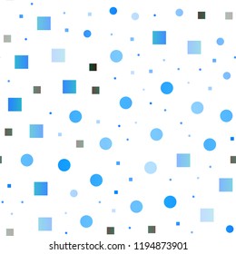 Light Blue, Green vector seamless template with spots, rectangles. Colorful gradient with circles, rectangles on abstract backdrop. Template for business cards, websites.