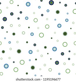 Light Blue, Green vector seamless background with bubbles. Beautiful colored illustration with blurred circles in nature style. Design for textile, fabric, wallpapers.