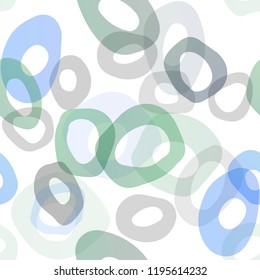 Light Blue, Green vector seamless texture with disks. Colorful illustration with blurred circles in nature style. Pattern for trendy fabric, wallpapers.