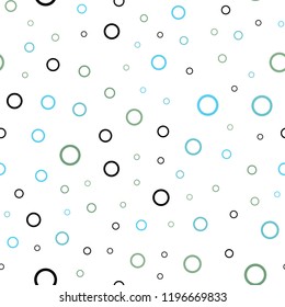 Light Blue, Green vector seamless cover with spots. Beautiful colored illustration with blurred circles in nature style. Pattern can be used as texture of wallpapers.