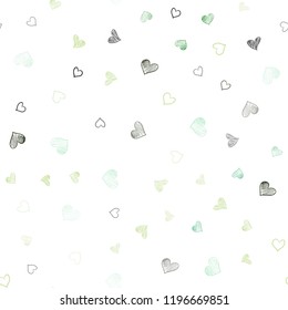 Light Blue, Green vector seamless layout with sweet hearts. Decorative shining illustration with hearts on abstract template. Beautiful design for your business advert of anniversary.
