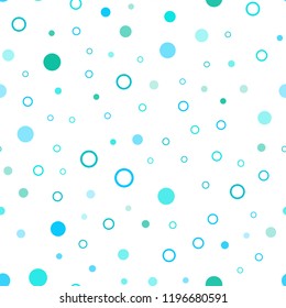 Light Blue, Green vector seamless cover with spots. Beautiful colored illustration with blurred circles in nature style. Pattern for design of window blinds, curtains.