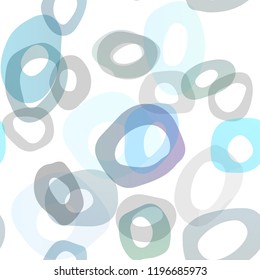 Light Blue, Green vector seamless layout with circle spots. Illustration with set of shining colorful abstract circles. Pattern for design of window blinds, curtains.