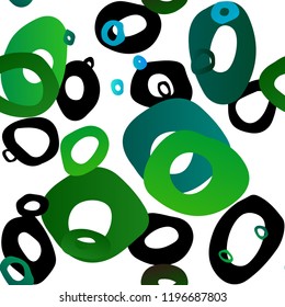 Light Blue, Green vector seamless layout with circle spots. Colorful illustration with blurred circles in nature style. Template for business cards, websites.